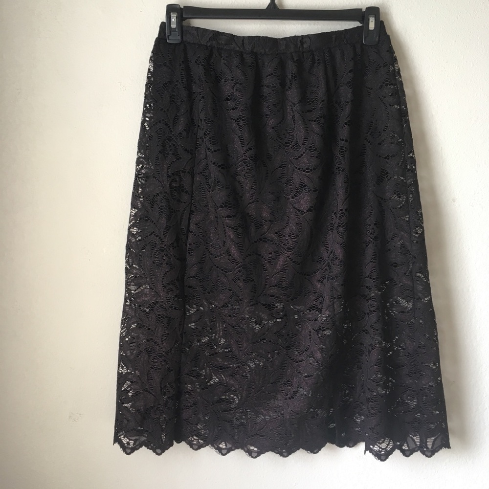 Lace Semi Metallic Purple Skirt